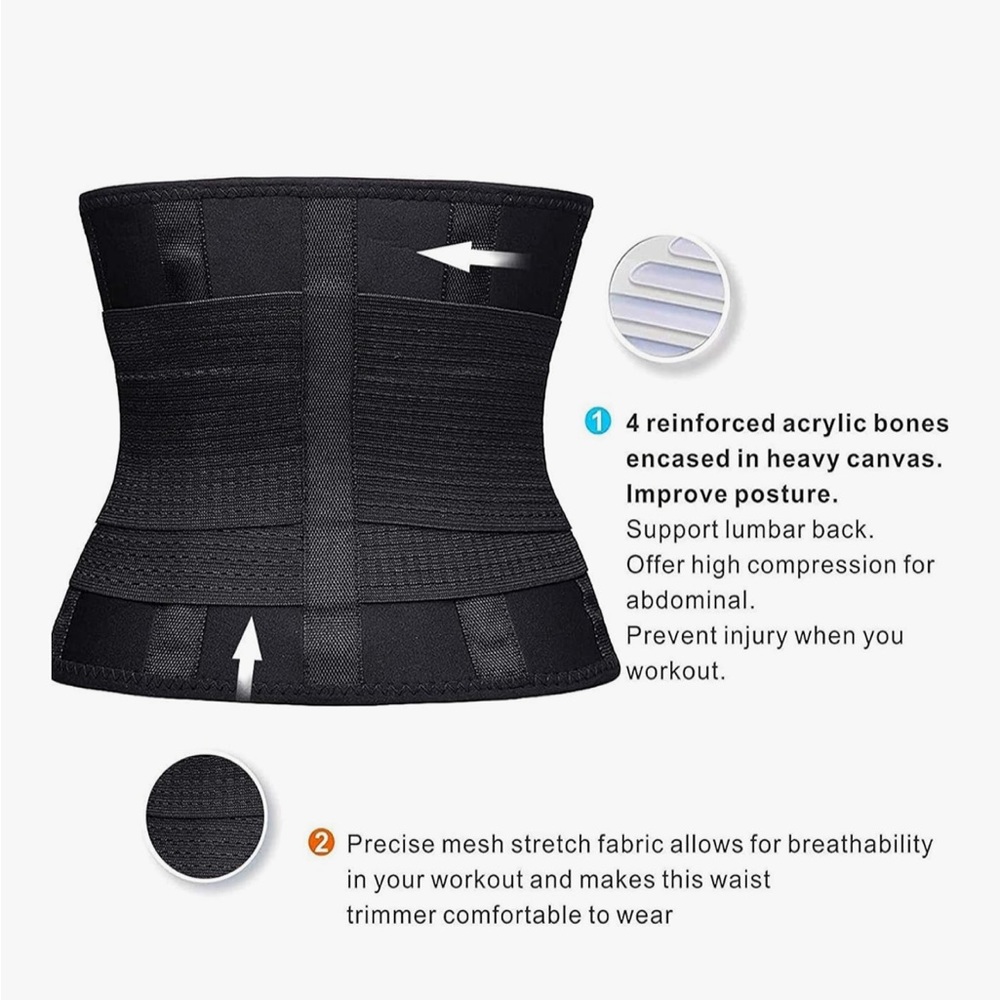 Anna Black Sauna Waist Trainer Belt NWOT size small - Picture 4 of 6